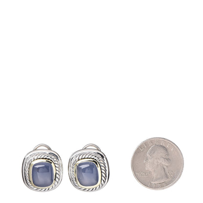 David Yurman Sterling Silver 14K Yellow Gold Chalcedony Albion Earrings 2 of 4