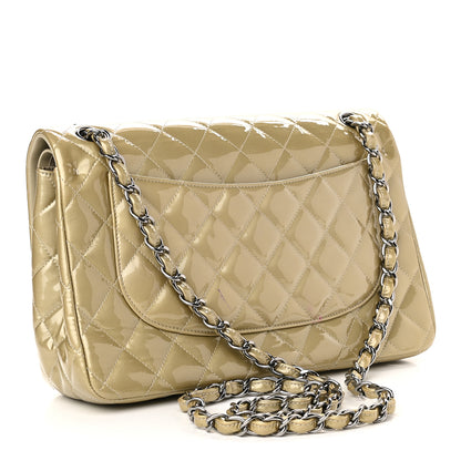 Chanel Patent Calfskin Quilted Jumbo Double Flap Gold 2 of 10