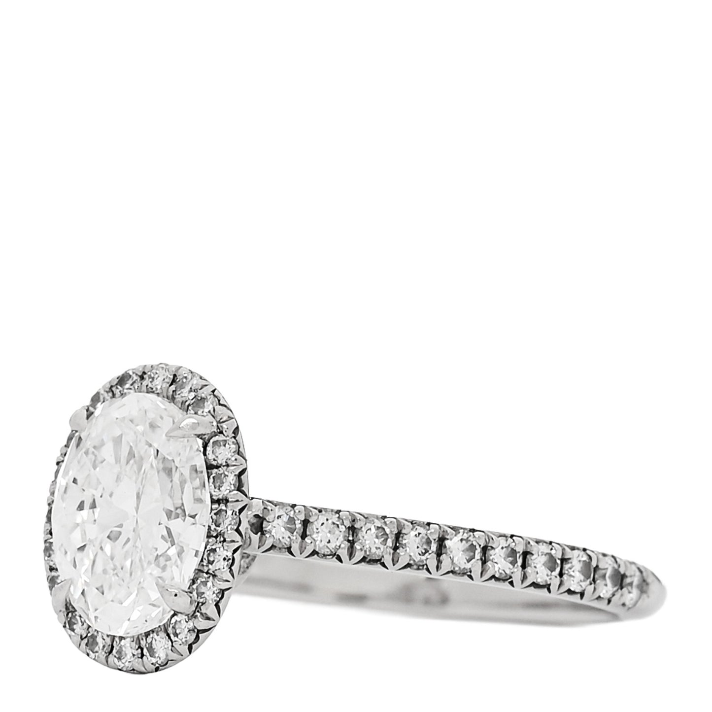 Platinum Diamond 1.09ct Soleste Oval Cut Halo Engagement Ring 50 5.25
