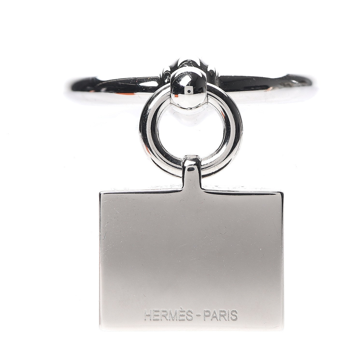 Hermes Palladium Loop Charms Enveloppe Scarf Ring Silver 3 of 5