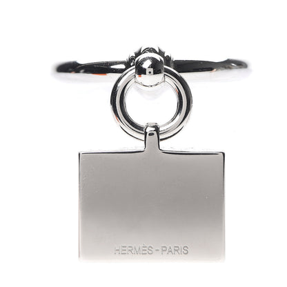 Hermes Palladium Loop Charms Enveloppe Scarf Ring Silver 3 of 5