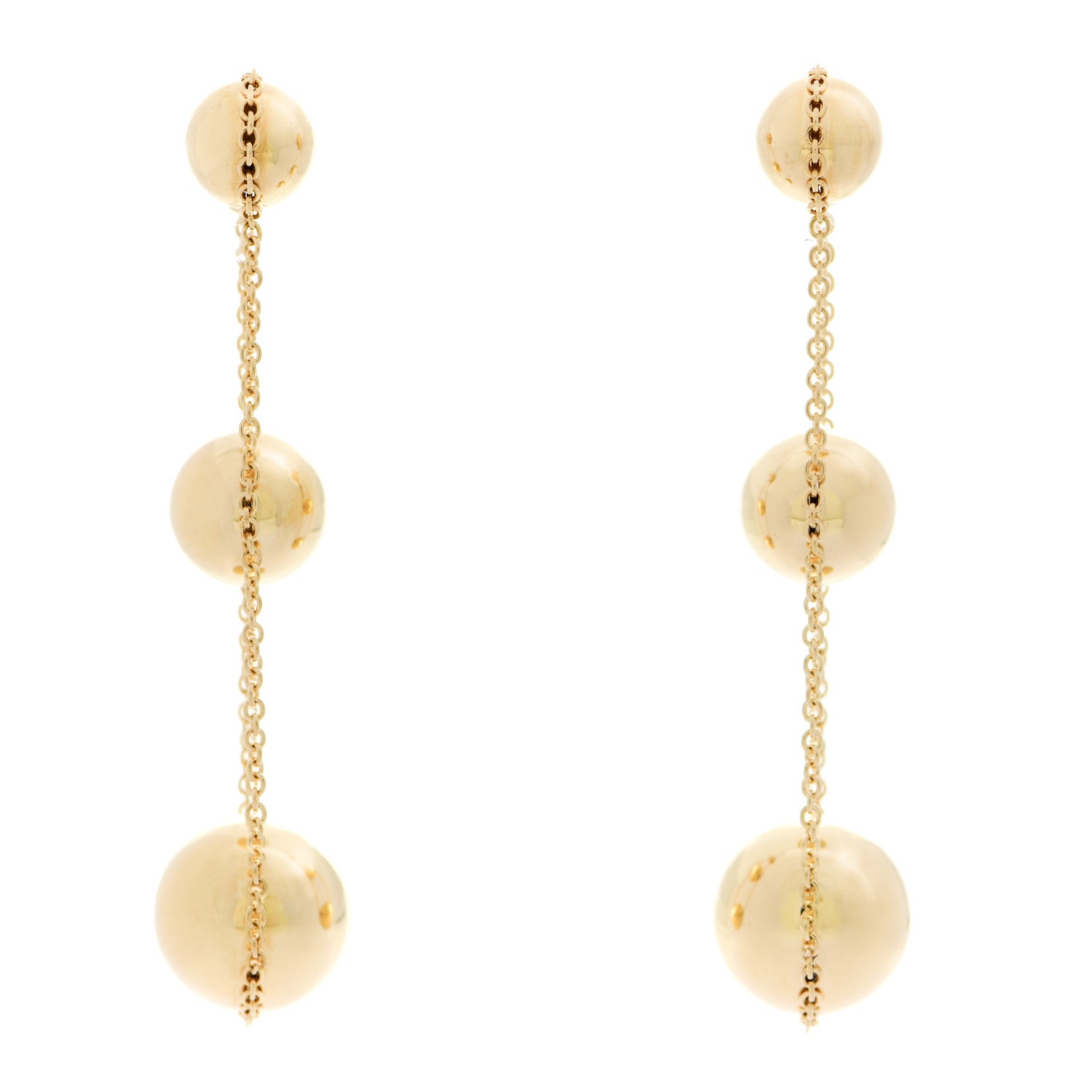 Tiffany 18K Yellow Gold HardWear Triple Drop Earrings 1 of 5