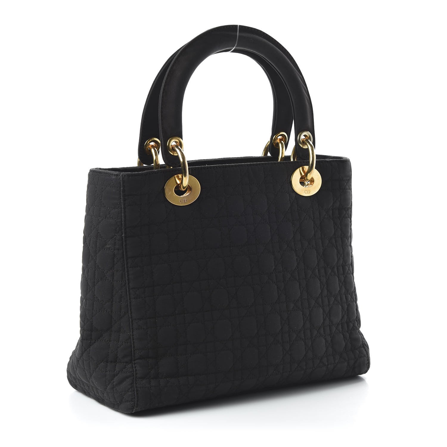 Christian Dior Nylon Cannage Stitched Medium Lady Dior Black 3 of 10