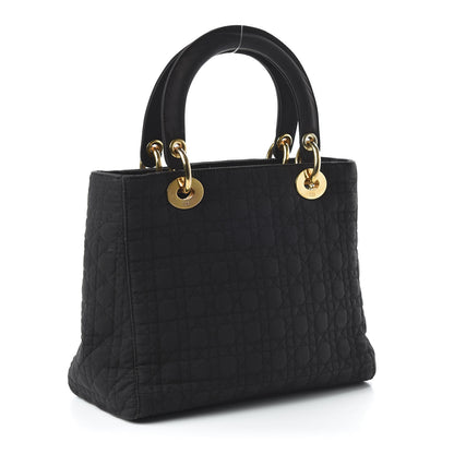 Christian Dior Nylon Cannage Stitched Medium Lady Dior Black 3 of 10