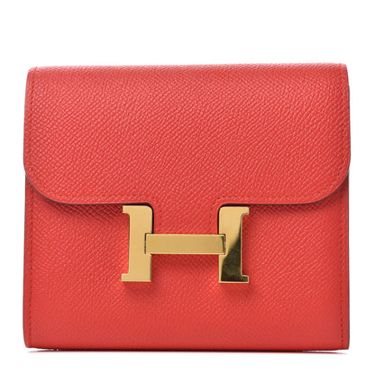 Hermes Epsom Constance Short Wallet Rouge Tomate 1 of 6