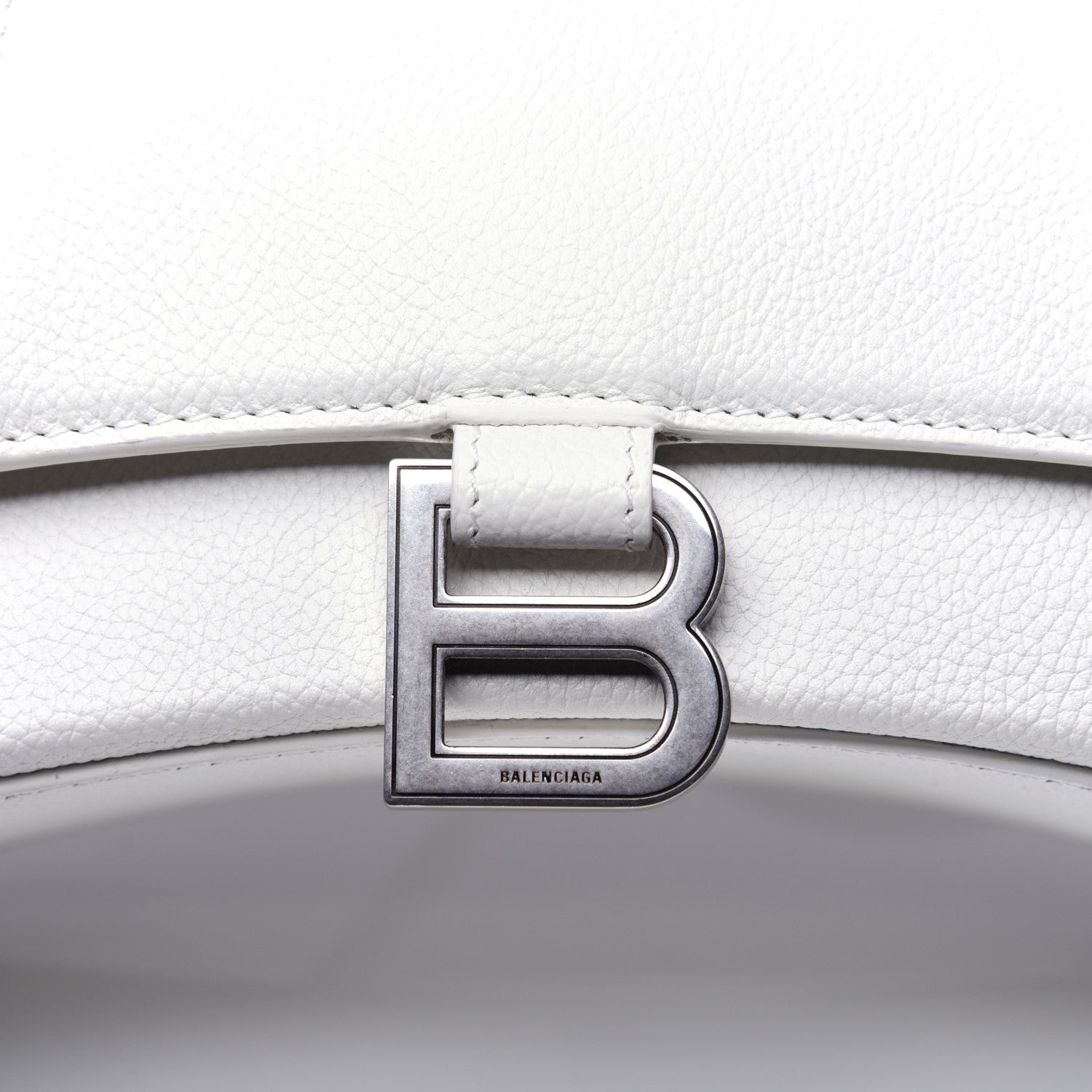 Balenciaga Grained Calfskin Small Hourglass Top Handle Bag White 12 of 13