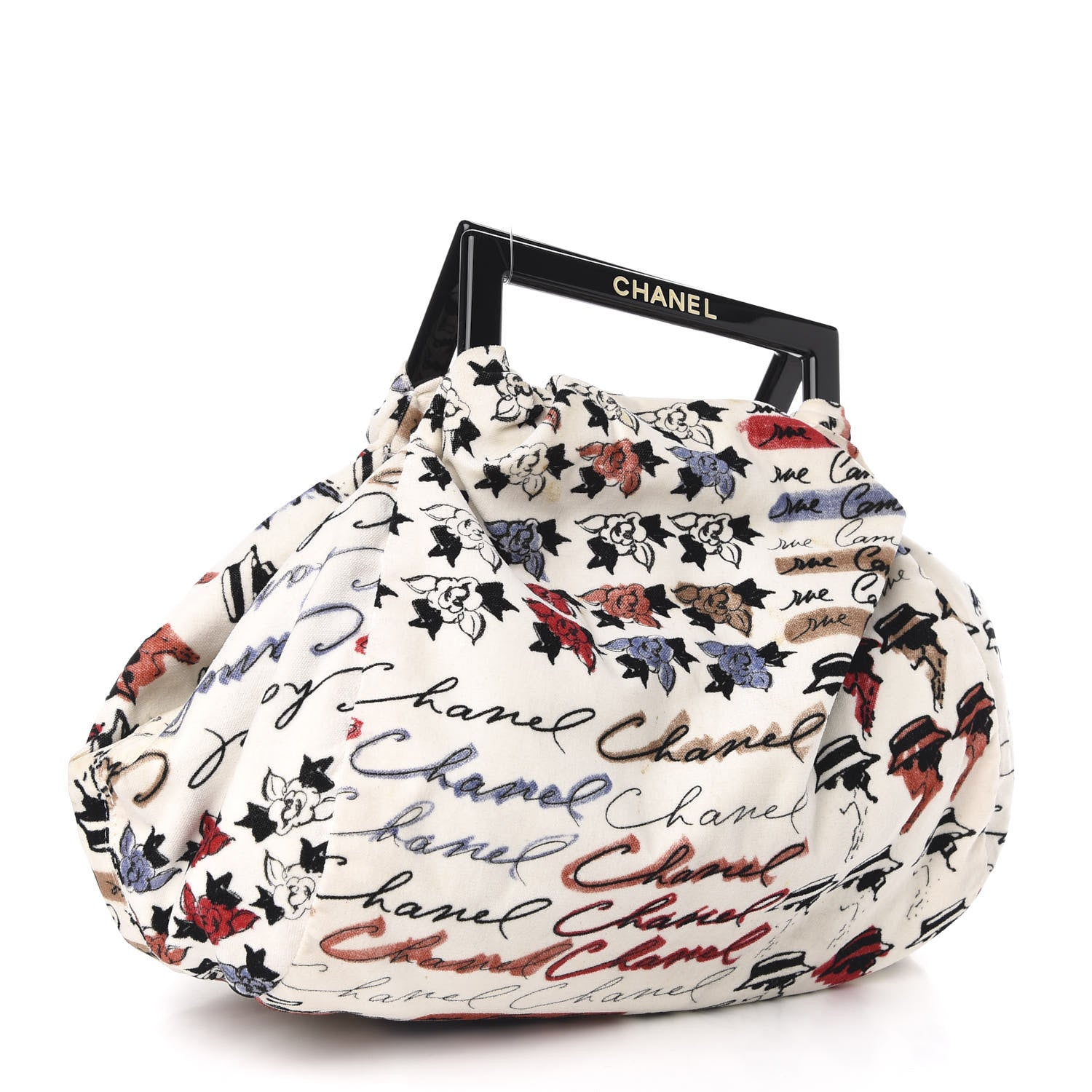 Chanel Velour Camellia Print Frame Bag White 3 of 11