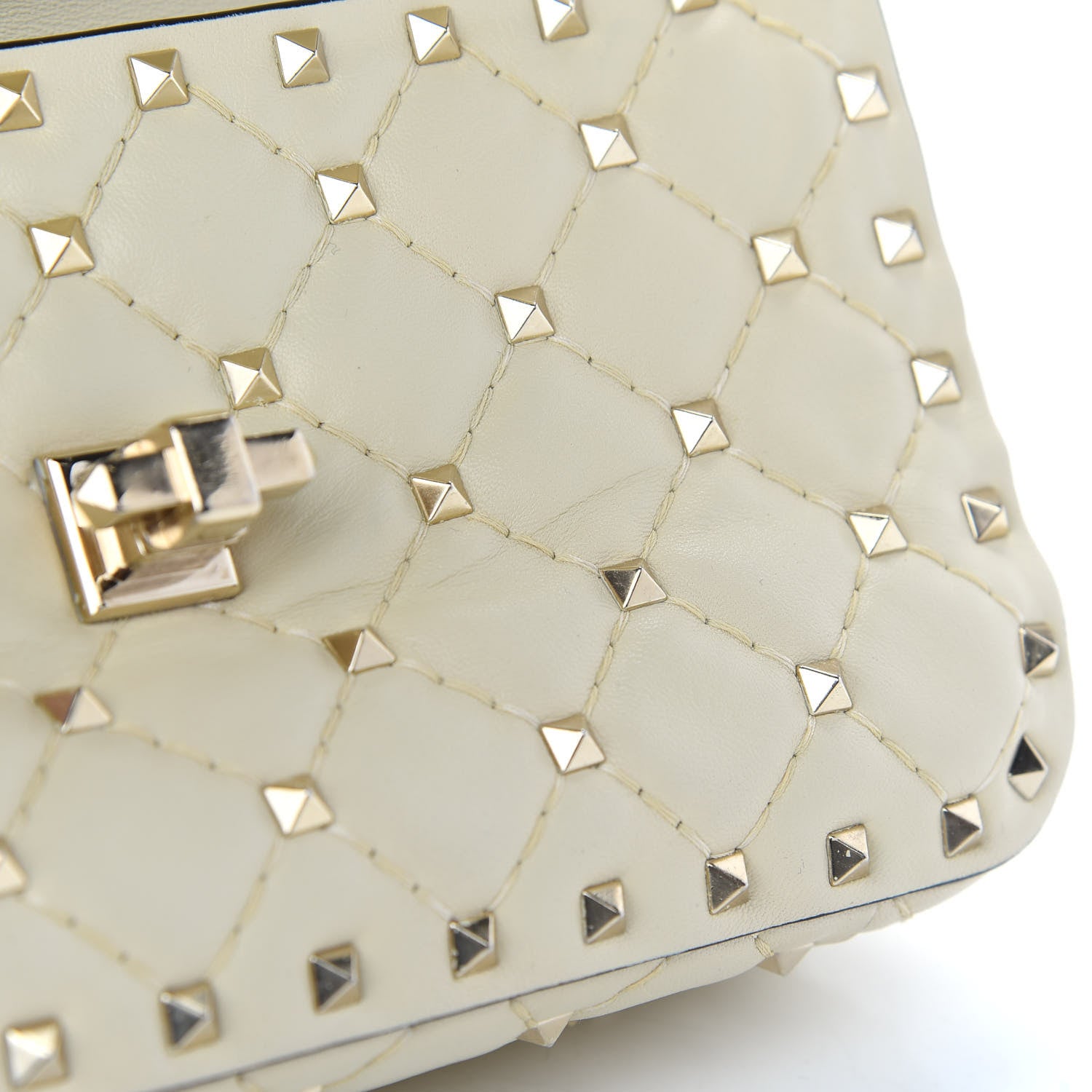 Valentino Garavani Nappa Small Rockstud Spike Shoulder Bag Light Ivory 13 of 13