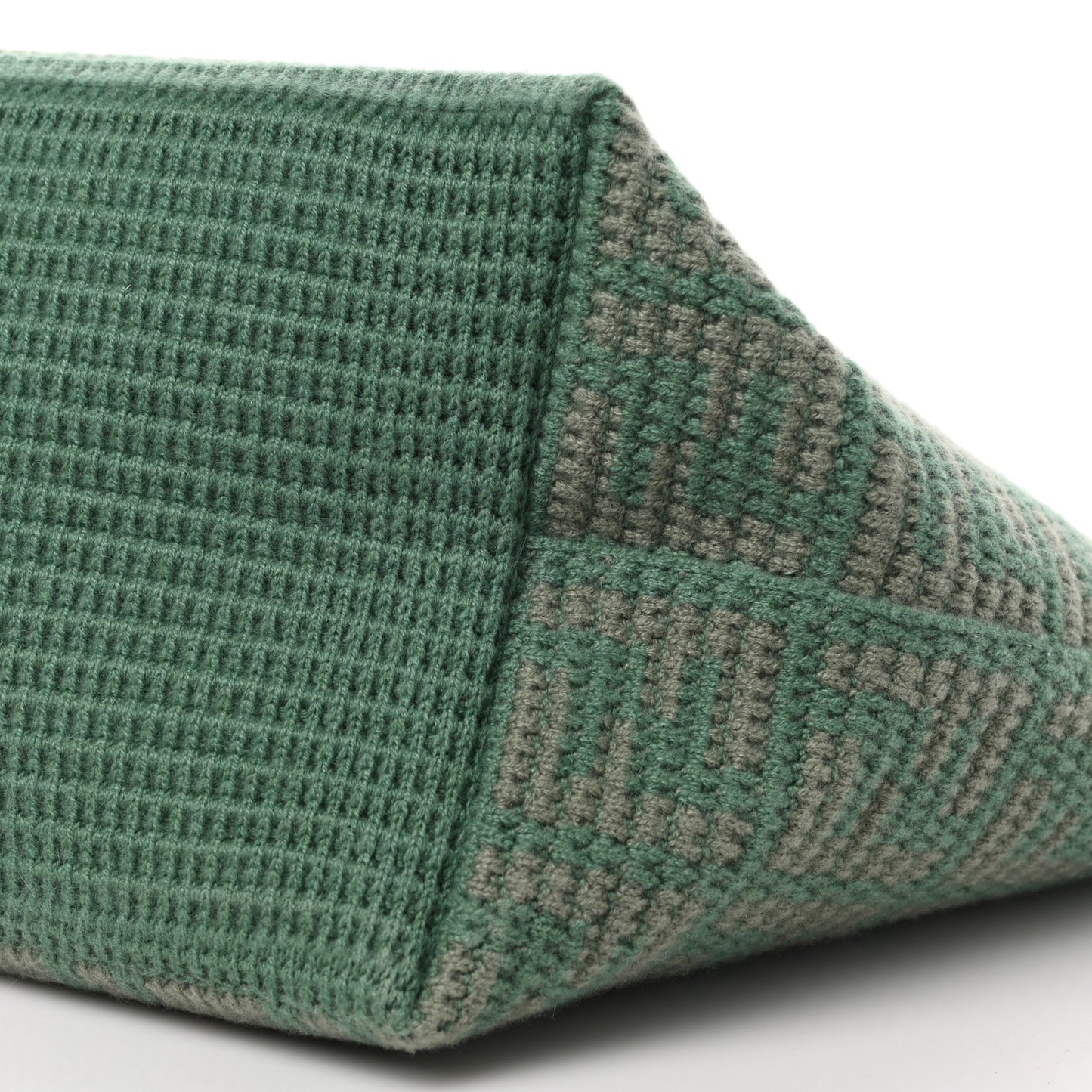Cashmere Knit FF Large Shopper Tote Verde Islanda