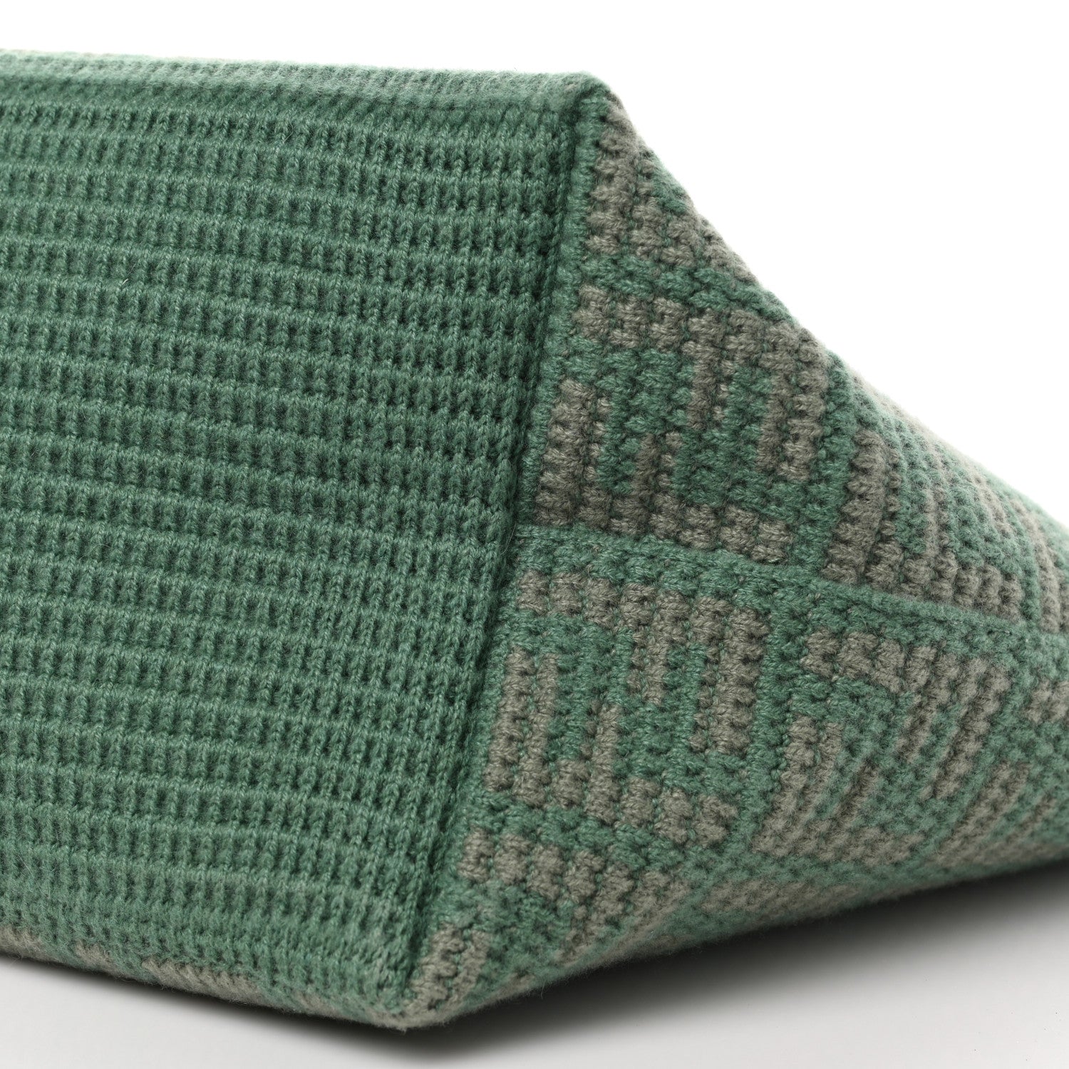 Fendi Cashmere Knit FF Large Shopper Tote Verde Islanda 9 of 9