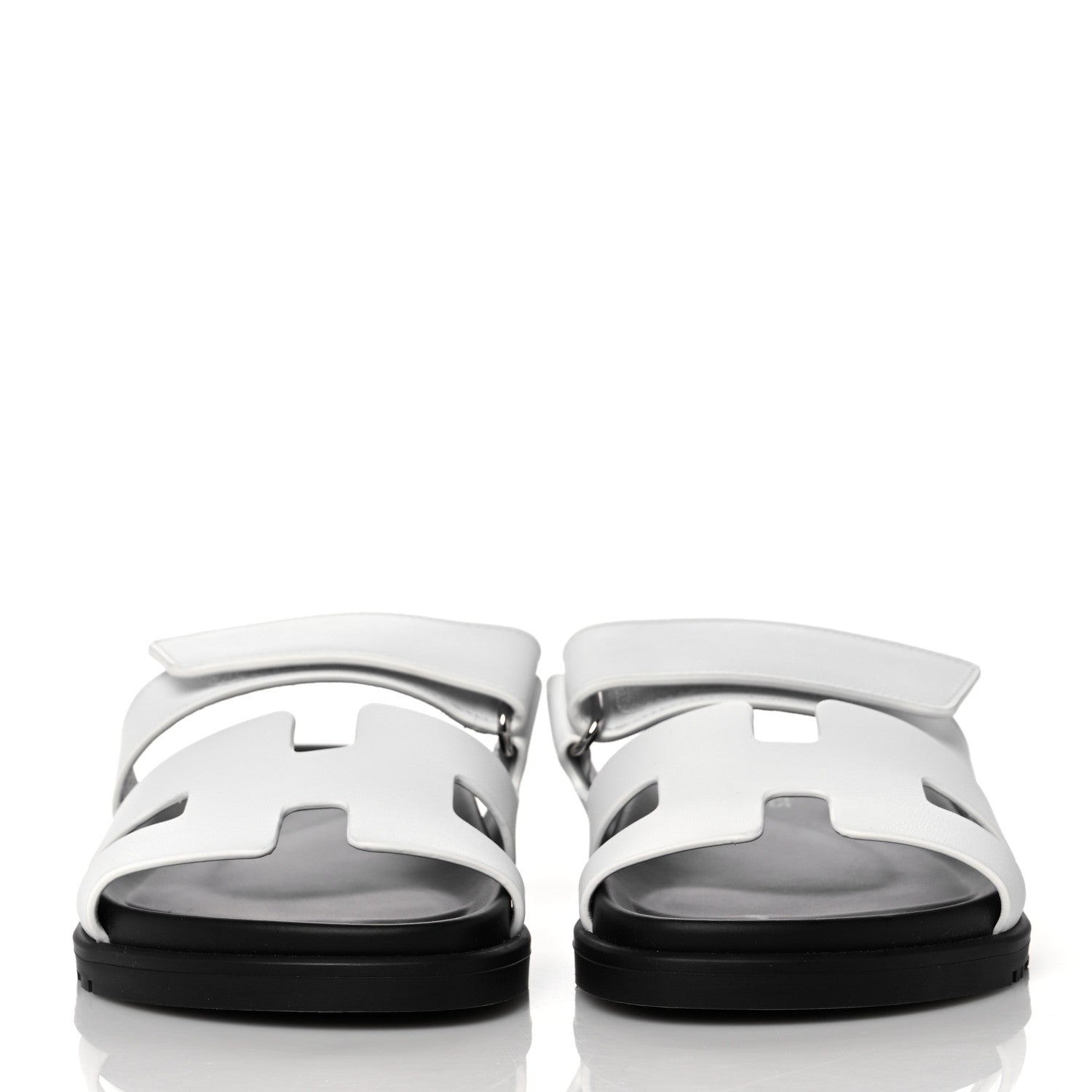 Hermes Calfskin Womens Chypre Sandals 36.5 White 2 of 9
