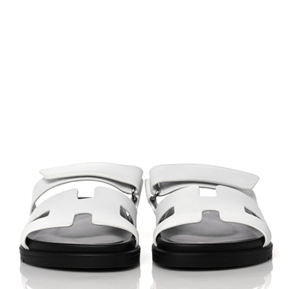 Hermes Calfskin Womens Chypre Sandals 36.5 White 2 of 9