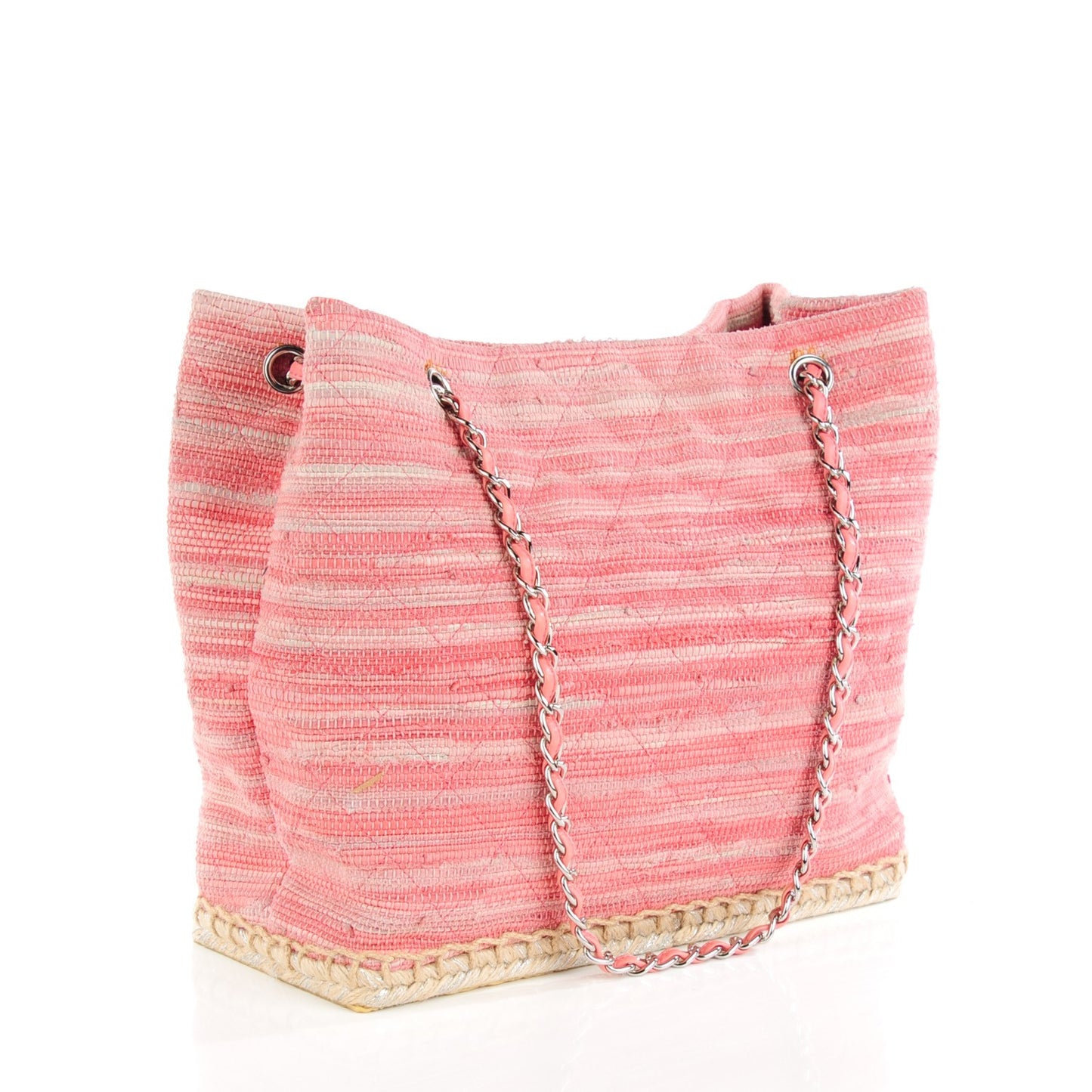 Tweed Quilted Saint Tropez Tote Pink