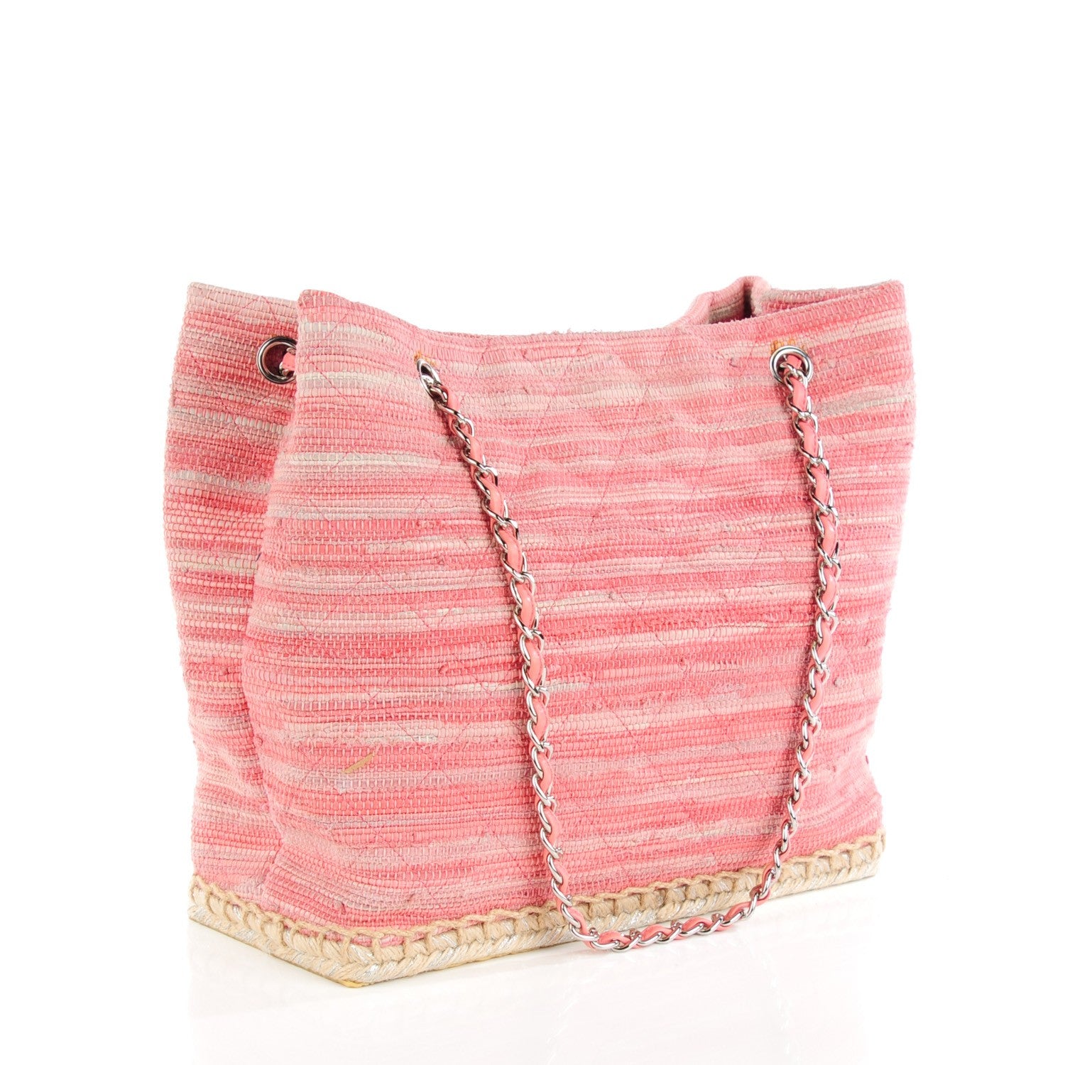 Chanel Tweed Quilted Saint Tropez Tote Pink 3 of 9