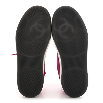 Chanel Suede Calfskin Logo Sneakers 37 Dark Pink 6 of 10