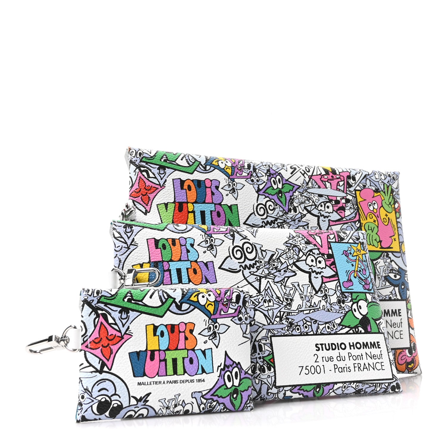 Louis Vuitton Monogram Comics Trio Envelope Pouch Multicolor 5 of 14