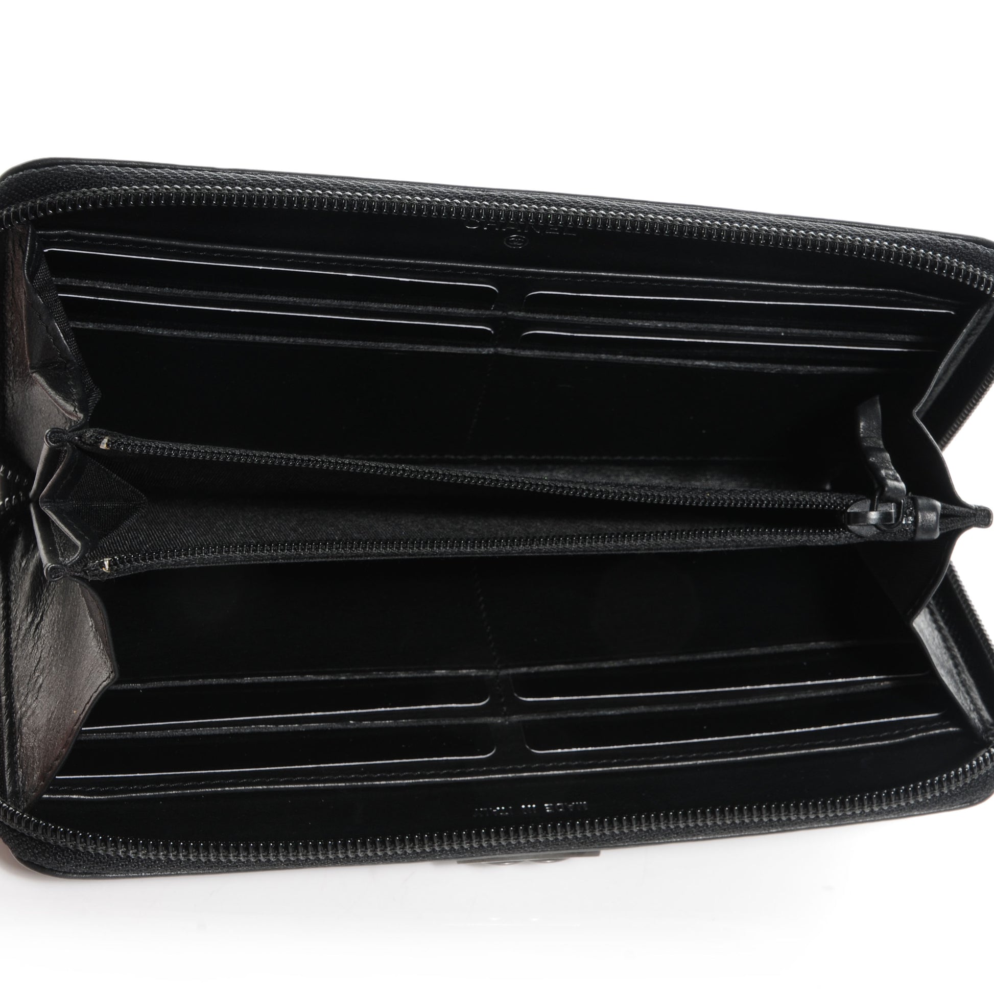 Chanel Lambskin Quilted Boy Zip Around Wallet Black 5 of 8