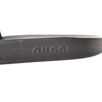 Gucci Rubber Web Mens Pool Slide Sandals 8 Black Mystic White Hibiscus Red Marine 7 of 7