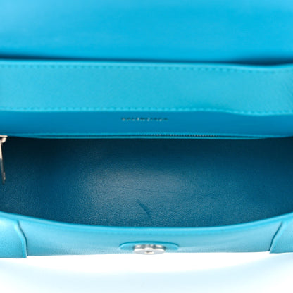 Balenciaga Grained Calfskin Small Downtown Shoulder Bag Turquoise 5 of 15