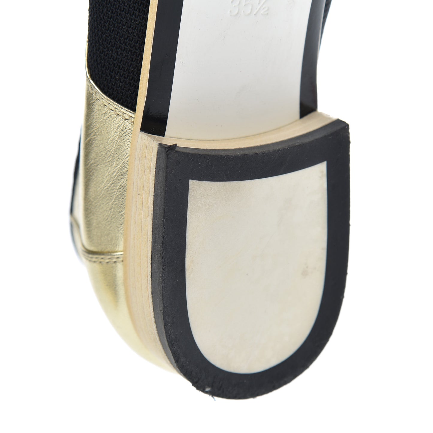 Metallic Lambskin CC Lace Up Oxfords 35.5 Dark Gold