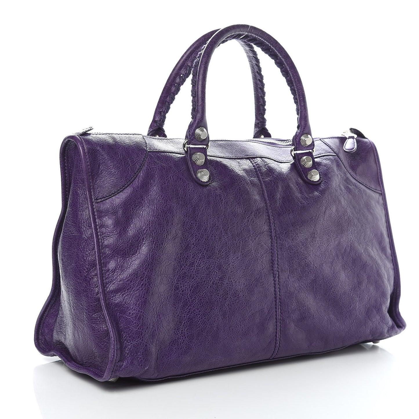 Agneau Giant 12 Silver Hardware Work Dark Violet