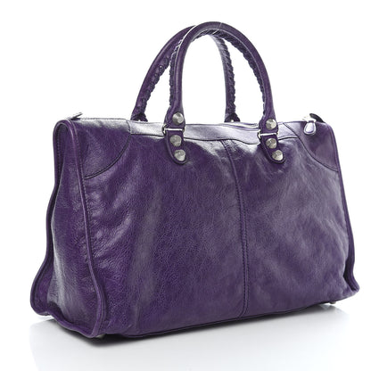 Balenciaga Agneau Giant 12 Silver Hardware Work Dark Violet 3 of 10