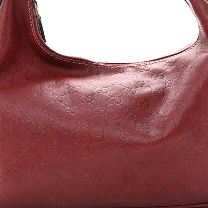 Gucci Guccissima Medium Horsebit Chain Hobo Red 7 of 12