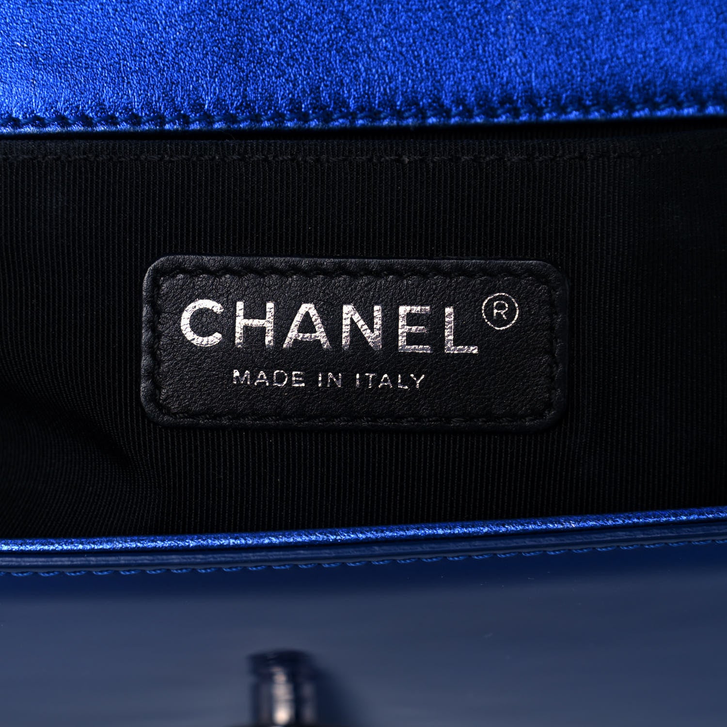 Chanel Metallic Patent Quilted Medium Boy Flap Blue 6 of 13