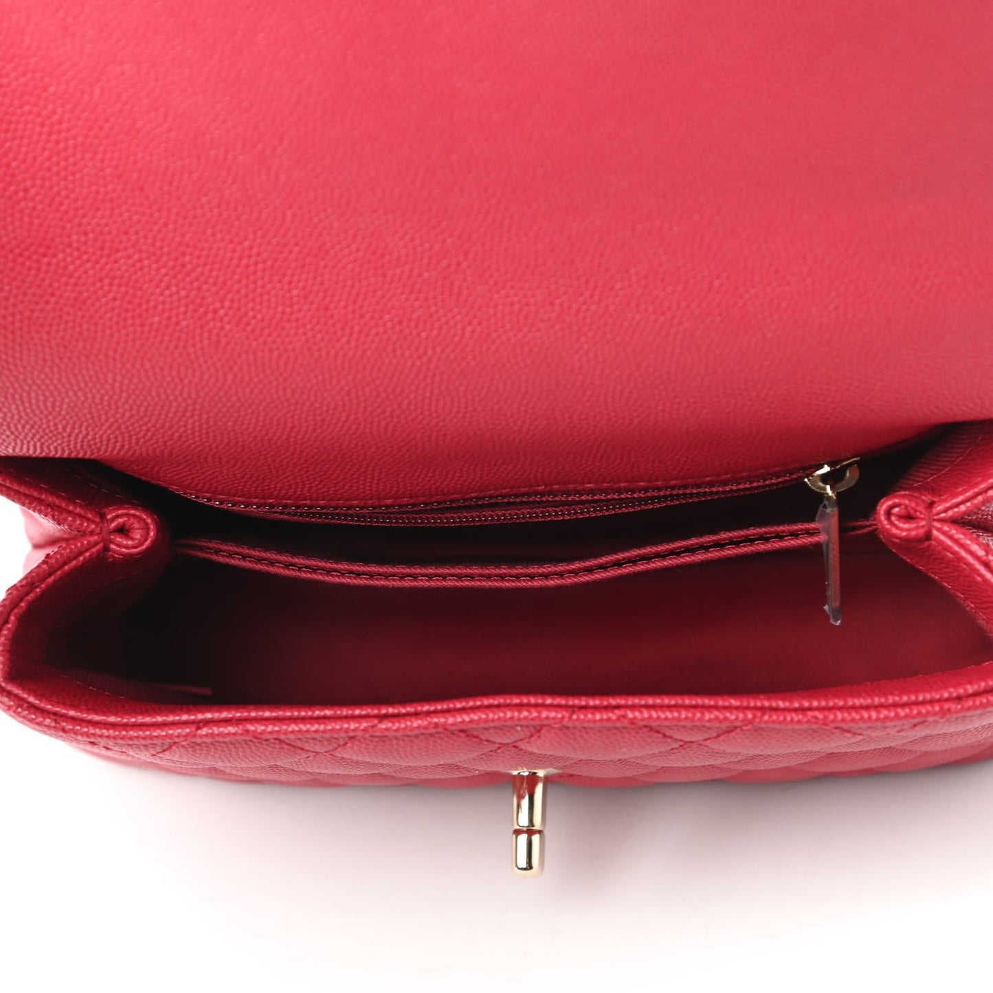 Caviar Quilted Mini Coco Handle Flap Dark Pink