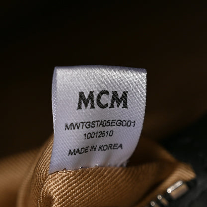 MCM Jacquard Monogram Aren Large Tote Blue 7 of 10