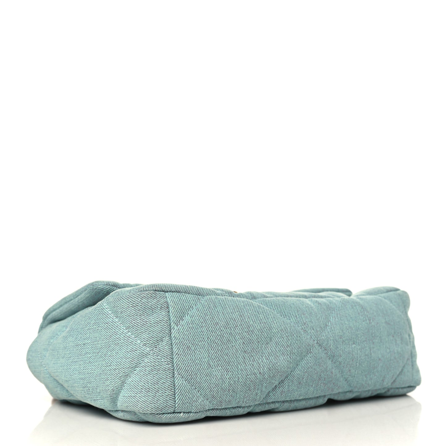 Denim Quilted Medium Chanel 19 Flap Neon Blue