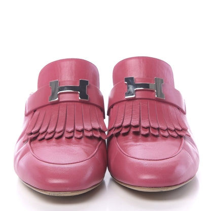 Hermes Goatskin Tuileries Mules 40 Rouge Azalee 2 of 9