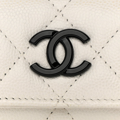 Chanel Caviar Quilted Airpods Pro Holder Belt White 9 of 14