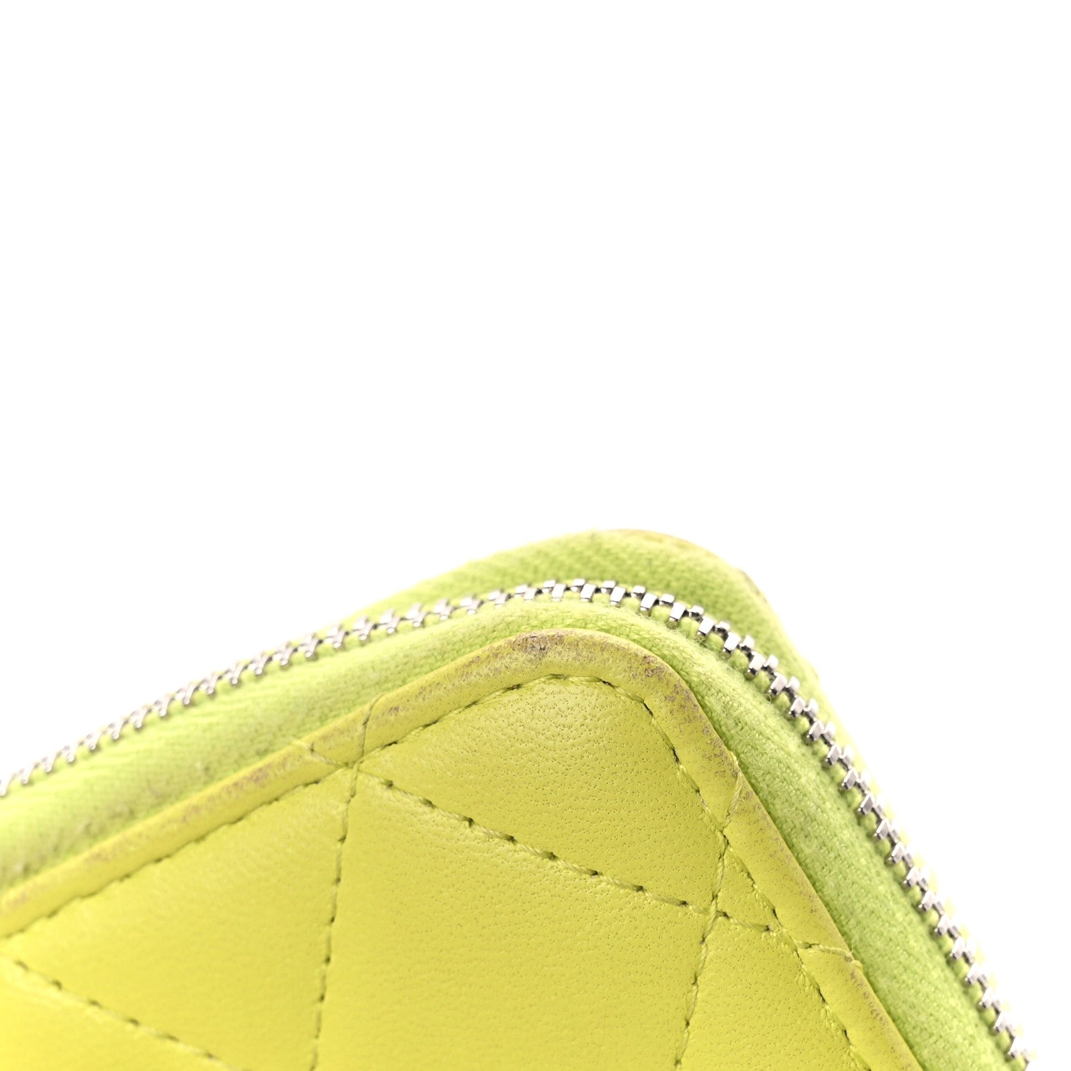 Chanel Lambskin Quilted Zip Coin Purse Yellow 12 of 15