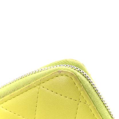 Chanel Lambskin Quilted Zip Coin Purse Yellow 12 of 15