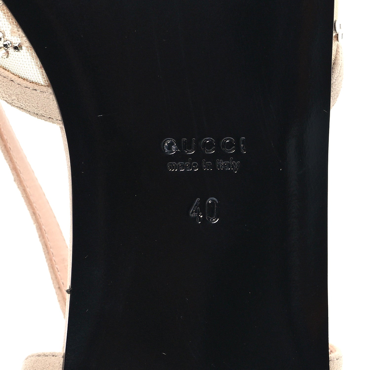 Gucci Suede Mesh Crystal GG Monogram Slingback Ballet Flats 40 Light Powder Skin Rose 7 of 9
