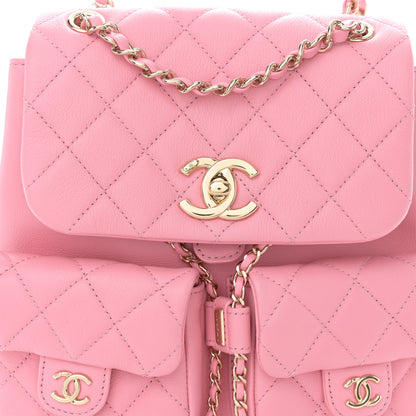 Chanel Calfskin Quilted Medium Duma Pockets Drawstring Backpack Pink 8 of 10