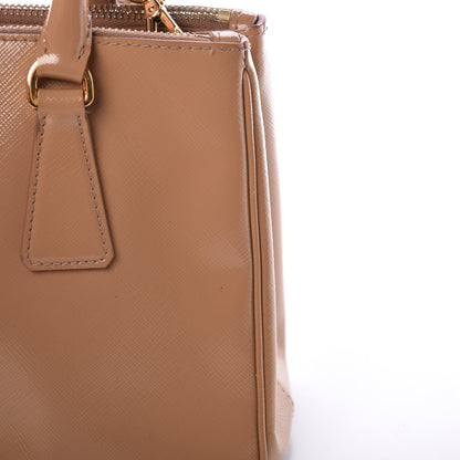 Prada Saffiano Vernice Mini Galleria Double Zip Tote Noisette 12 of 20
