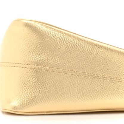 Prada Saffiano Lux Triangle Shoulder Bag Platino 6 of 12
