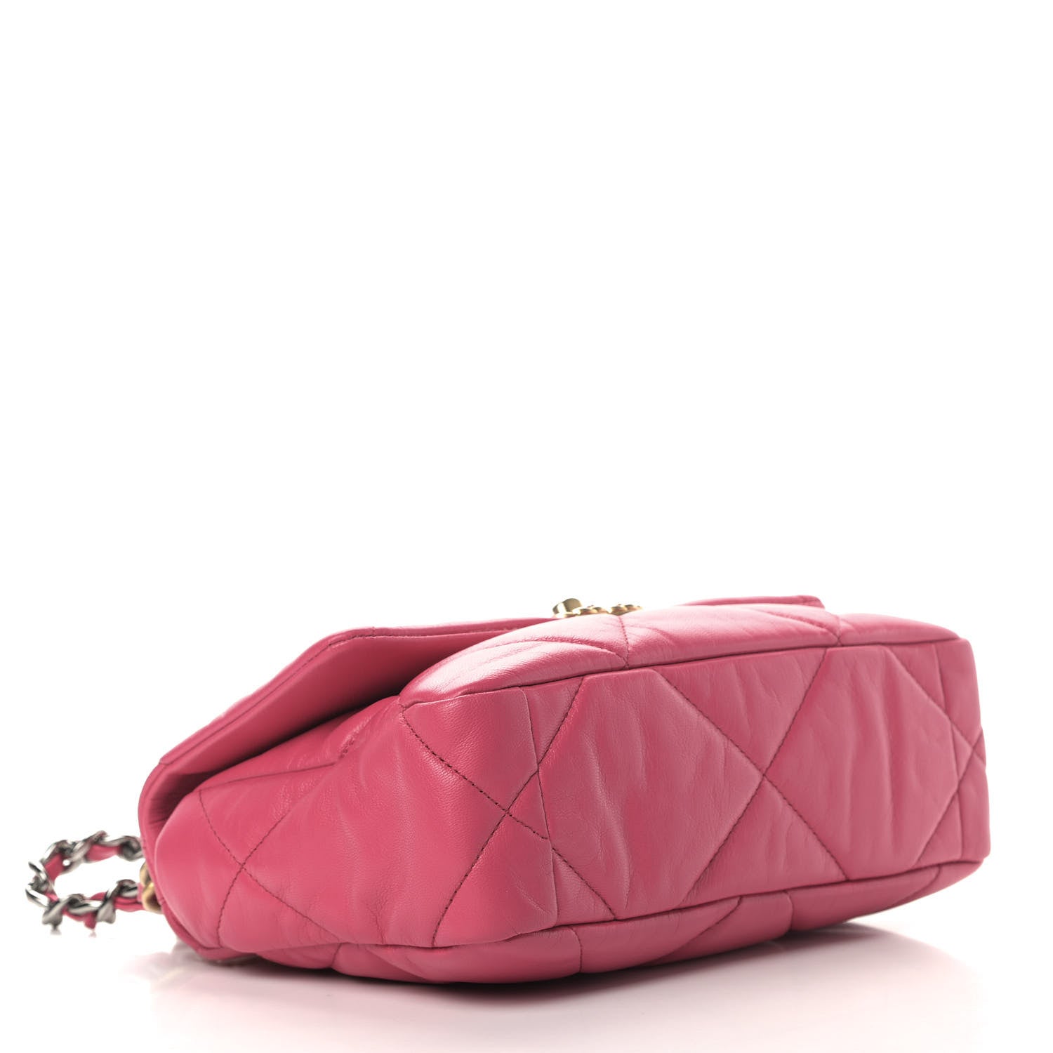 Chanel Goatskin Quilted Medium Chanel 19 Flap Dark Pink 3 of 10