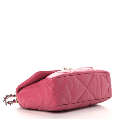 Chanel Goatskin Quilted Medium Chanel 19 Flap Dark Pink 3 of 10