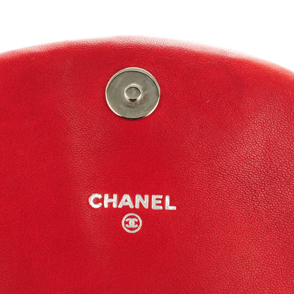 Chanel Lambskin Half Moon Wallet On Chain WOC Red 6 of 8