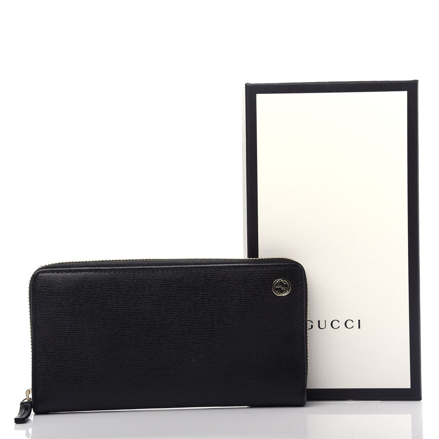 Calfskin Betty Zip Around Wallet Black