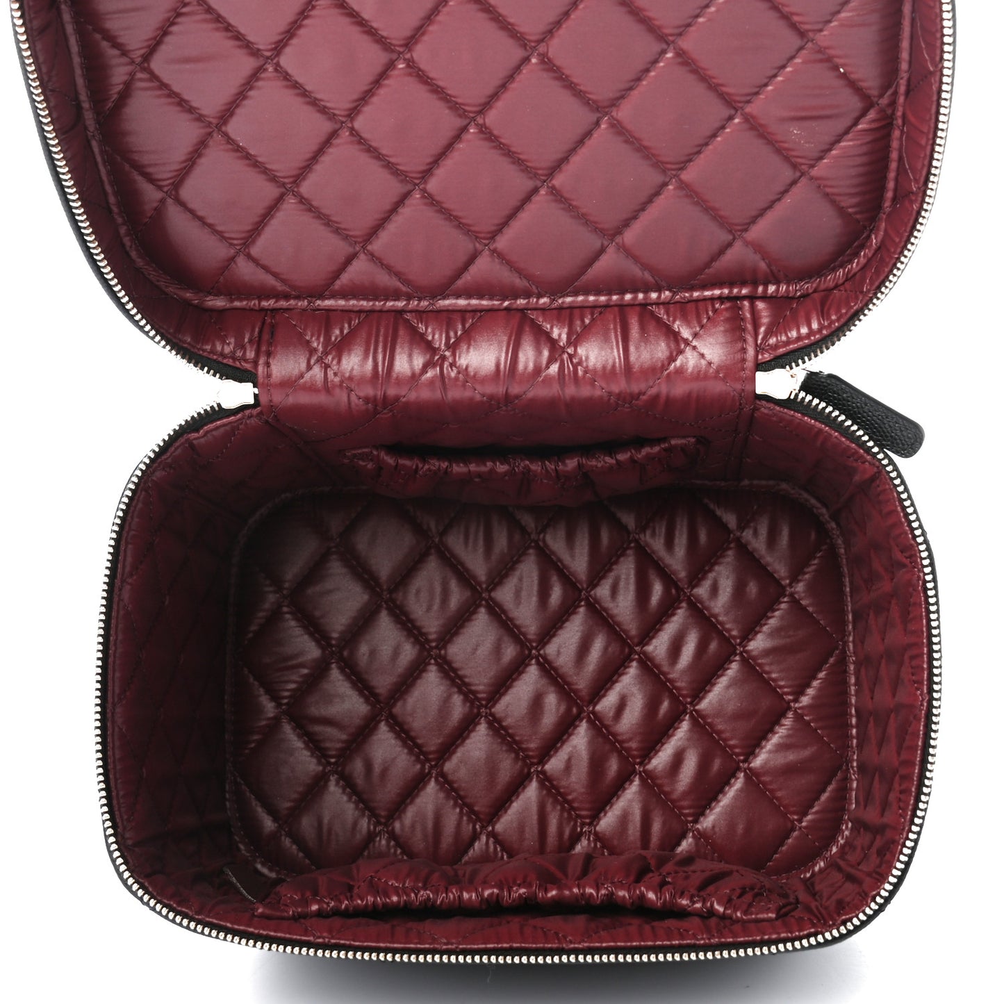 Caviar Quilted Large Vanity Pouch Black