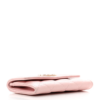 Chanel Caviar Quilted Crystal CC Flap Card Holder Pink 4 of 10