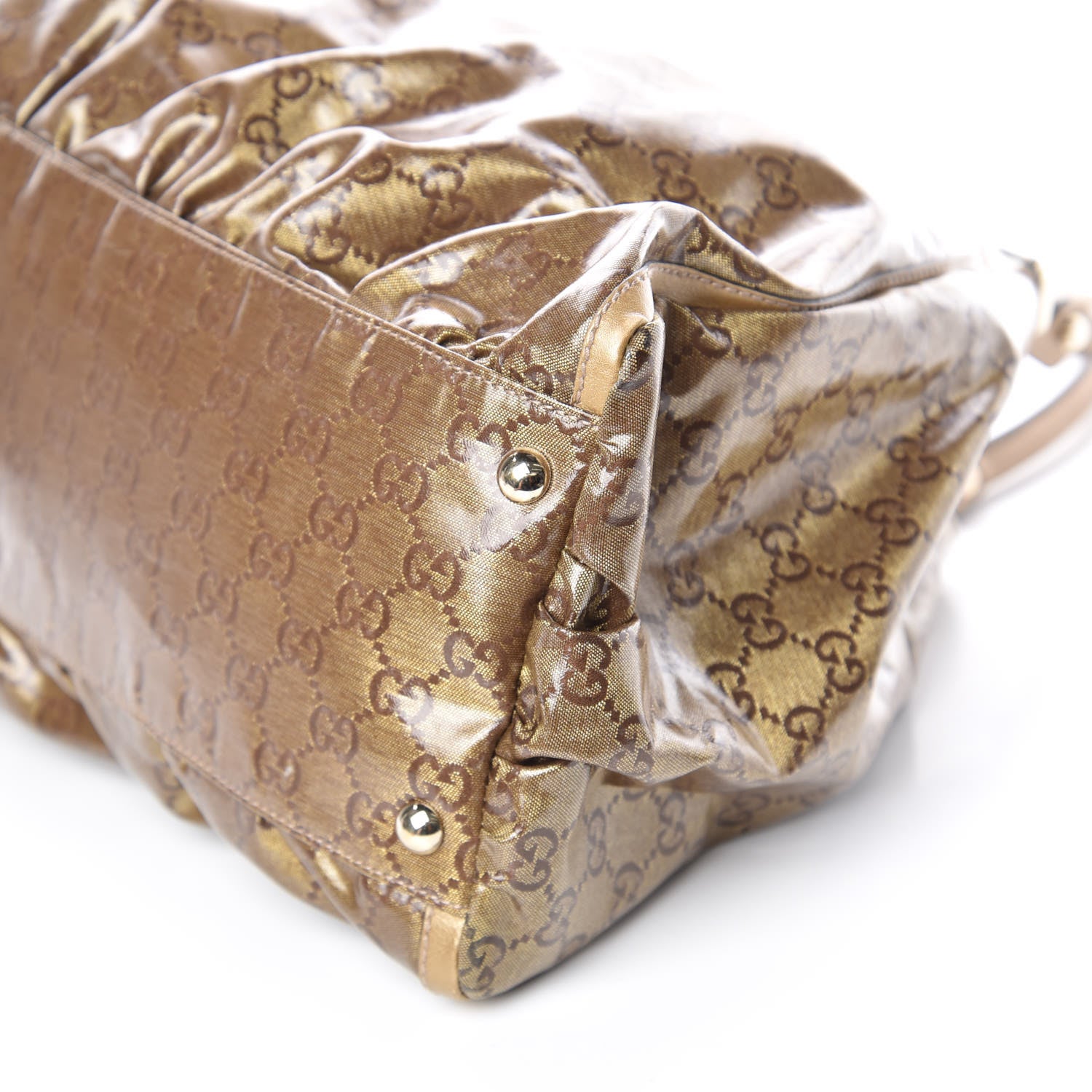 Gucci Crystal Monogram Large D Gold Hobo Gold 6 of 9