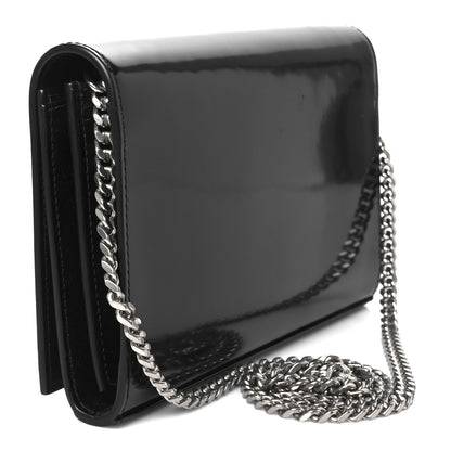 Saint Laurent Patent Calfskin Monogram Kate Wallet On Chain Black 3 of 9