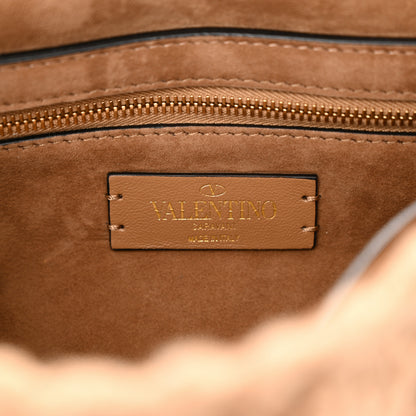 Valentino Garavani Cashmere Medium Roman Stud Shoulder Bag Brown 6 of 9