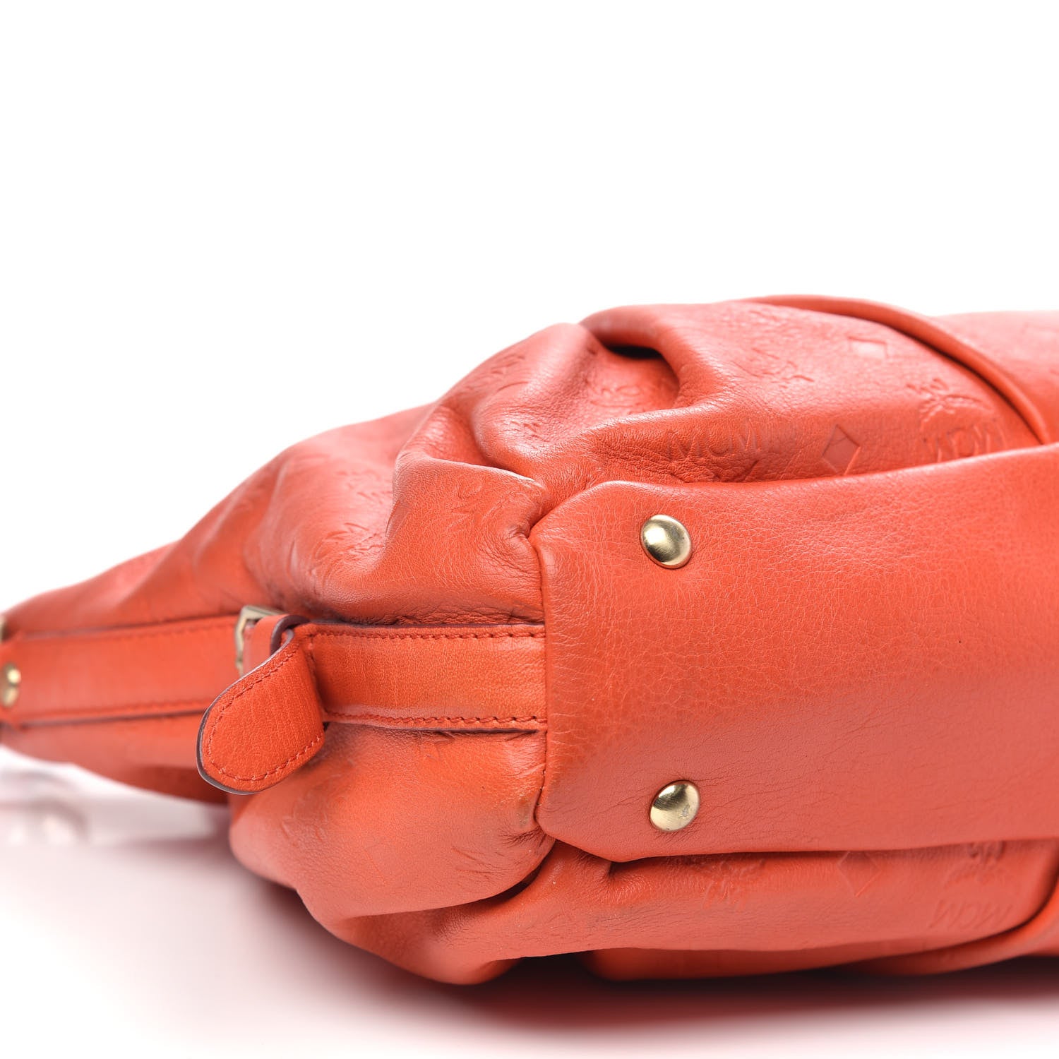 MCM Calfskin Ottomar Monogram Tote Orange 8 of 11