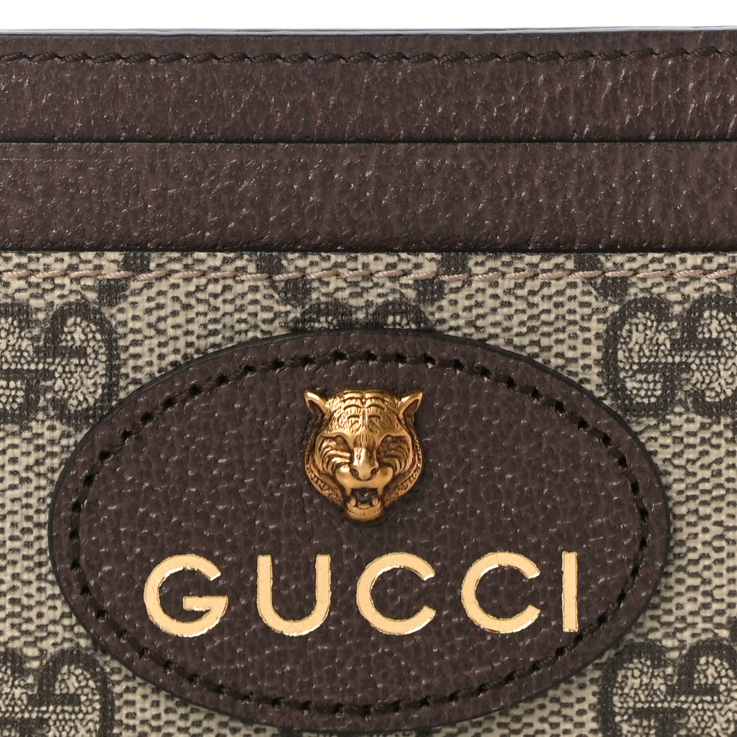 GG Supreme Monogram Neo Vintage Card Holder Beige Crop New Acero